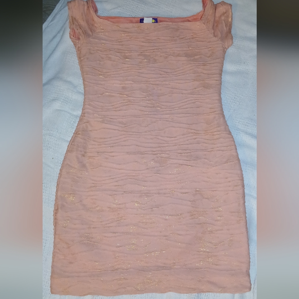 Elegant Pink Textured Women's Dress